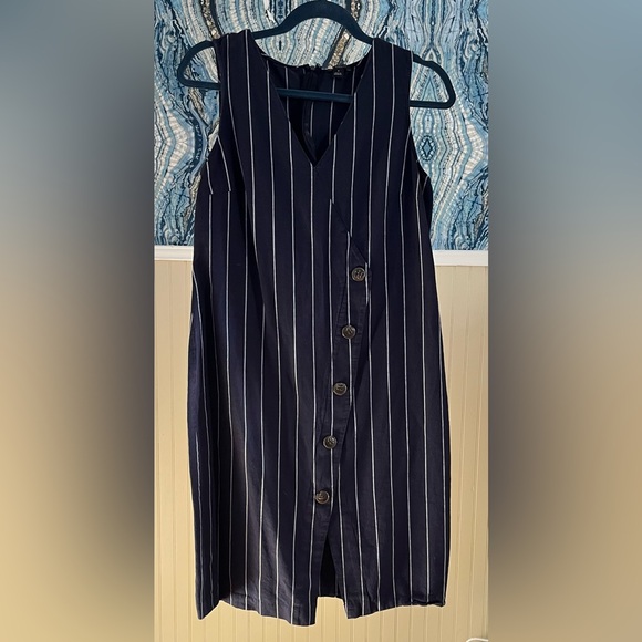 Ann Taylor Pinstripe Sleeveless Dress, Size 8 - Picture 2 of 3